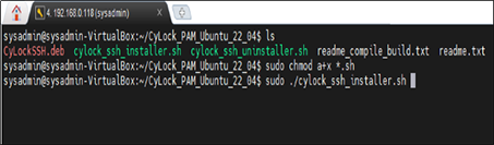 Running the CyLock PAM installer_Ubuntu